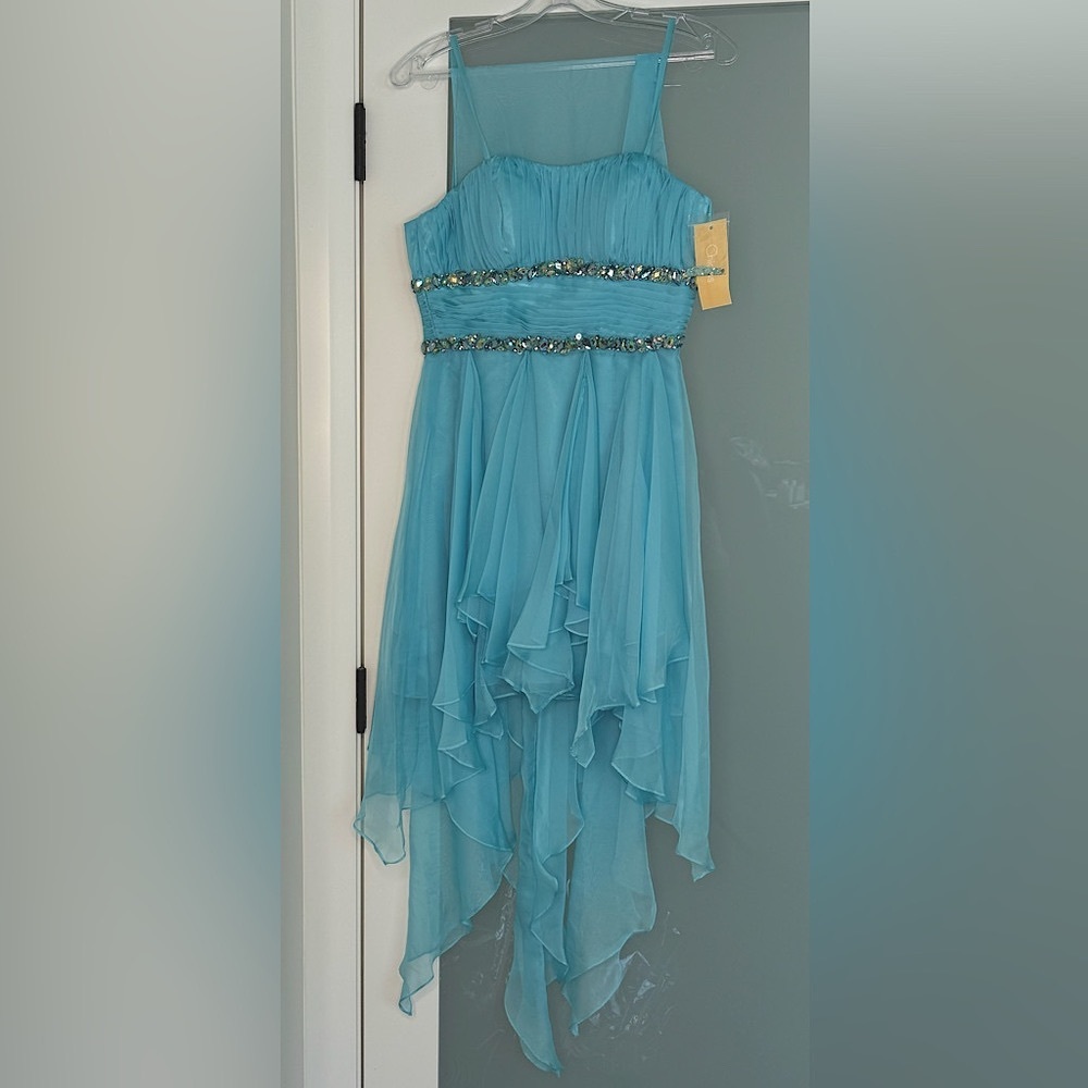 NWT Chicas USA Light Blue Prom Dress XS Formal Evening Gown